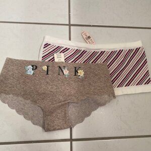 NWT Body By Victoria Striped Boyshorts Size M and Pink VS Hipster  Size S